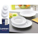 Serwis obiadowy Cadix Luminarc 18 elementów białe talerze dla 6 osób