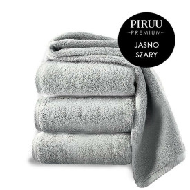 Ręcznik kąpielowy Piruu 50x100 gruby chłonny jasny szary