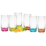 Szklanki do drinków wysokie Glasmark kolorowe dno 350 ml zestaw 6 szklanek