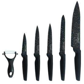 Noże kuchenne Royality Line MB5S z powłoką marmurową komplet 5 noży z obieraczką