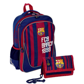 Plecak szkolny dwukomorowy młodzieżowy i Portfelik FC Barcelona