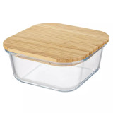 Szklany pojemnik z bambusową pokrywką do przechowywania żywności Florina Clavato 770 ml