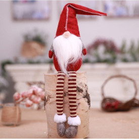 Mikołaj skrzat krasnal świąteczny na Boże Narodzenie 45 cm pluszowy siedzący czerwony