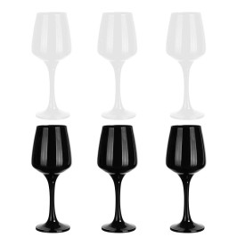 Kieliszki do wina Glasmark 360 ml komplet 6 sztuk czarne i białe