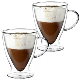 Zestaw 2 szklanek termicznych 300 ml do kawy latte RENZA MGHOME