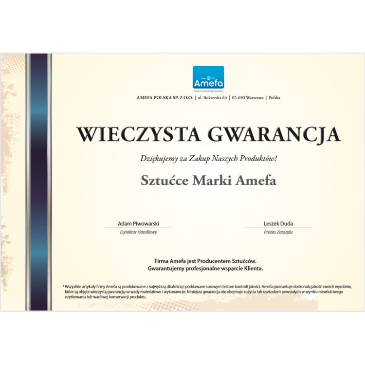 Nóż obiadowy Amefa Aurora 9065, stołowy 1 szt stal 18/10