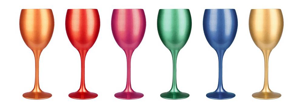 Kieliszki do wina 300 ml Glasmark komplet 6szt mix kolorów