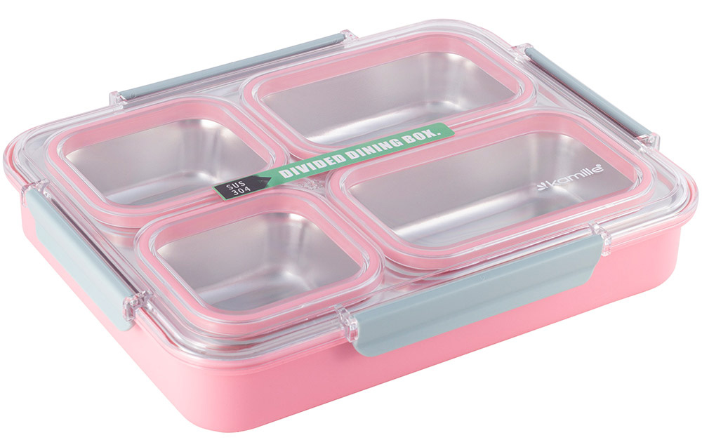 Pojemnik obiadowy z pokrywką 1800ml do przechowywania żywności różowy lunchbox KM 2147 Kamille