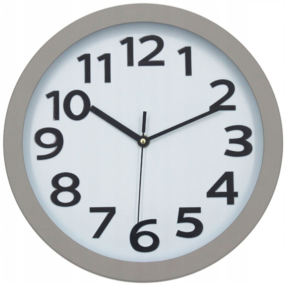 Zegar ścienny okrągły szary E 6718 Elitehoff cichy nowoczesny 30cm