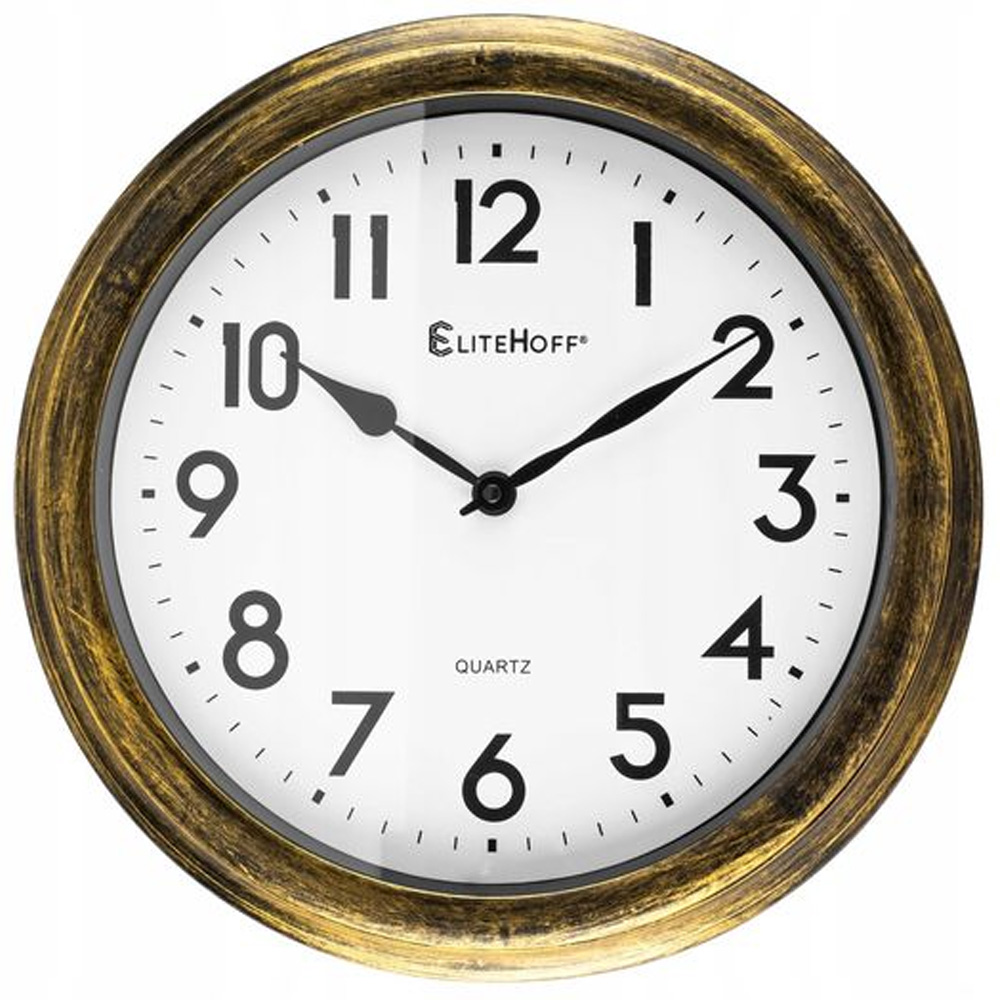Zegar ścienny okrągły retro E 6734 Elitehoff cichy nowoczesny 38cm