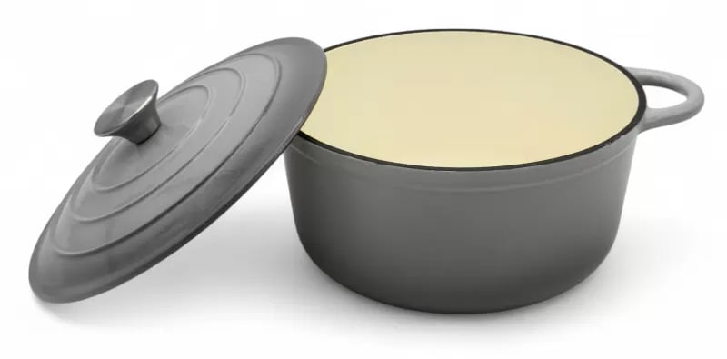 garnek żeliwny emaliowany czerwony 22 cm