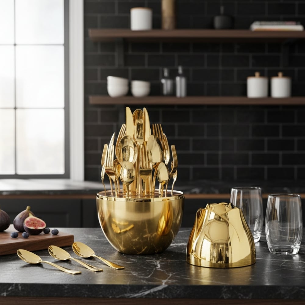 nowoczesny zestaw sztućców