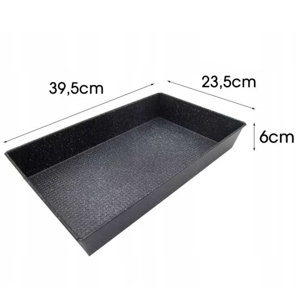 Blacha prostokątna forma do pieczenia 39,5x23,5 cm z stali węglowej i powłoki nieprzywierającej Tragar