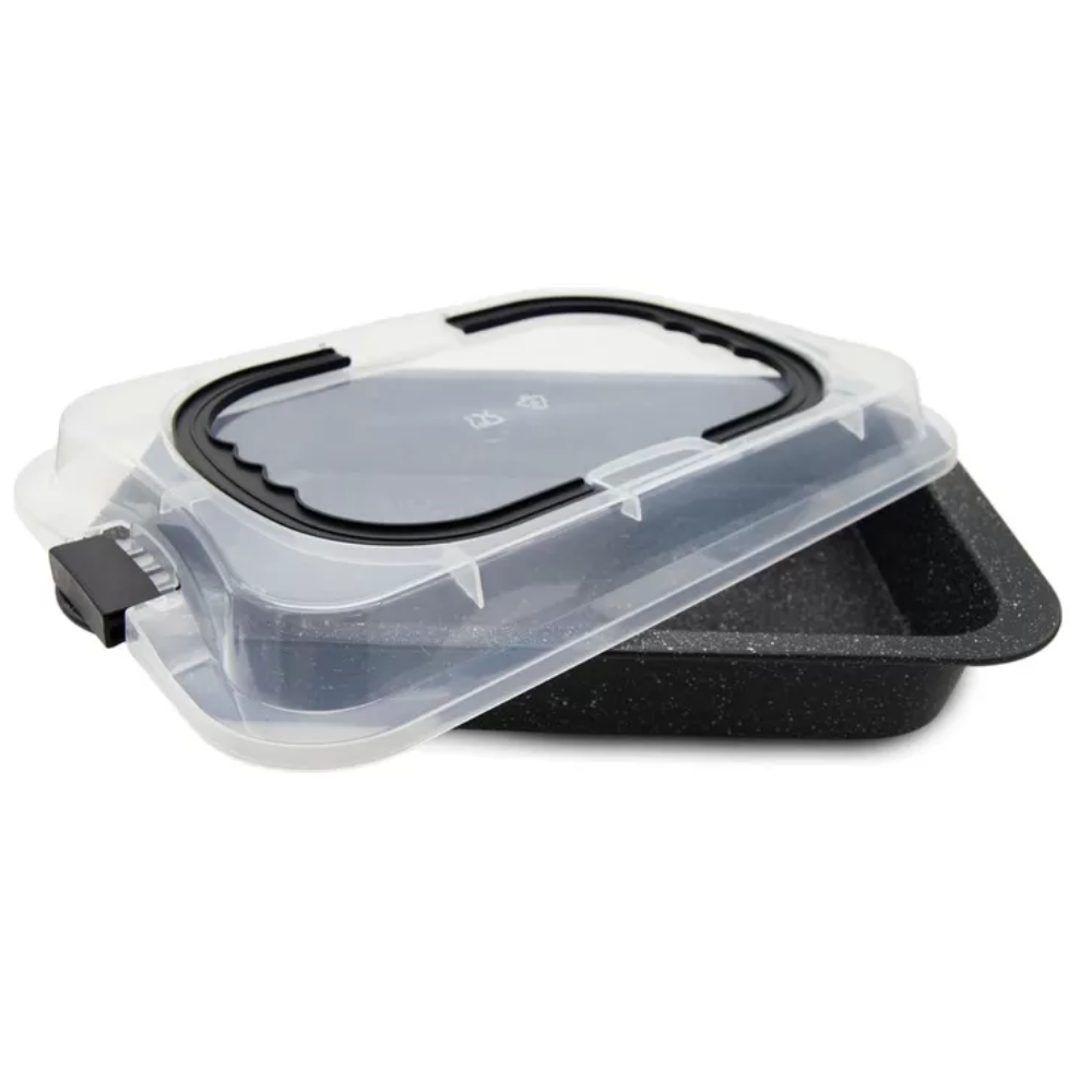 Blacha prostokątna z pokrywką 36x25cm non-stick brytfanna marmurowa forma do pieczenia Meyerhoff
