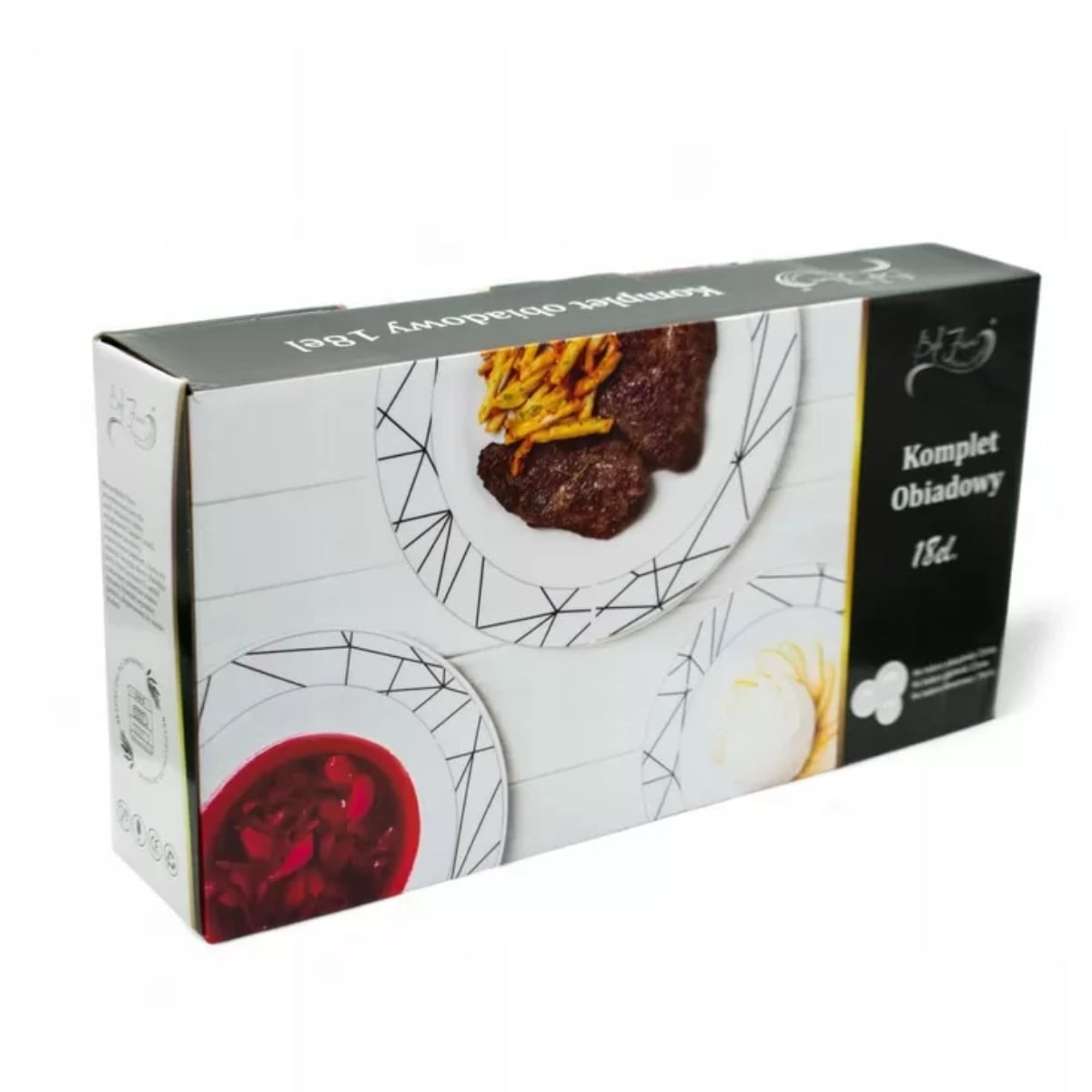 Serwis obiadowy 18 elementów Bella Fiore zestaw talerzy dla 6 osób talerze w róże