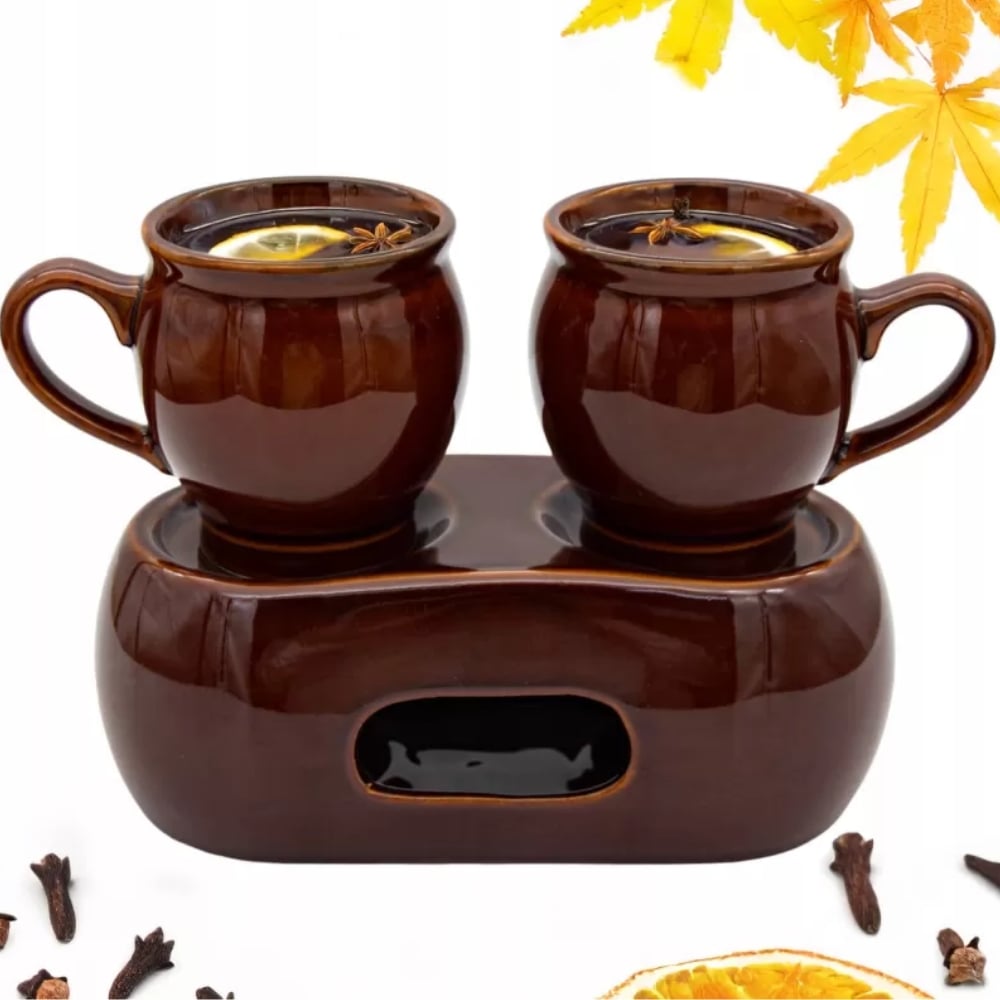 Zestaw 2x Kubek na grzane wino 250 ml  Kubek kamionkowy do grzańca góralski
