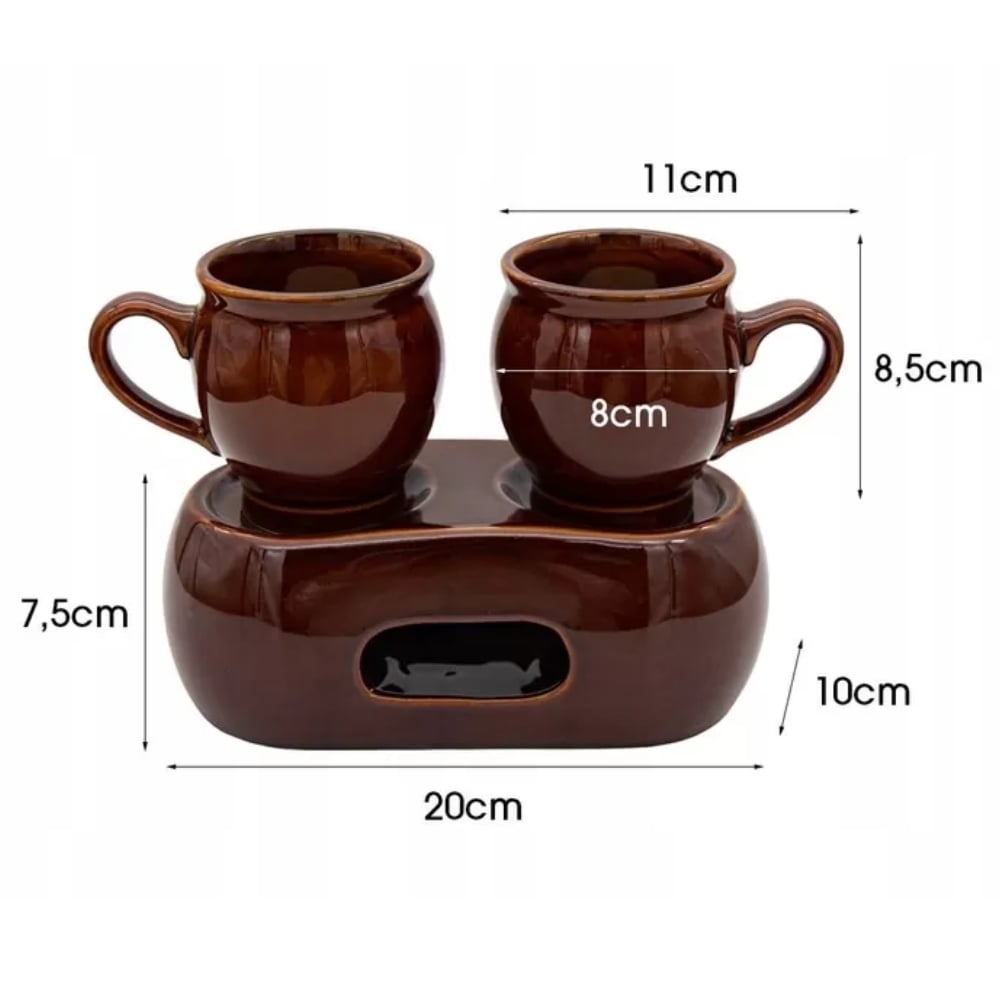 Zestaw 2x Kubek na grzane wino 250 ml  Kubek kamionkowy do grzańca góralski