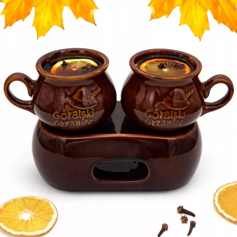 Zestaw 2x Kubek na grzane wino 300 ml  Kubek kamionkowy do grzańca góralski