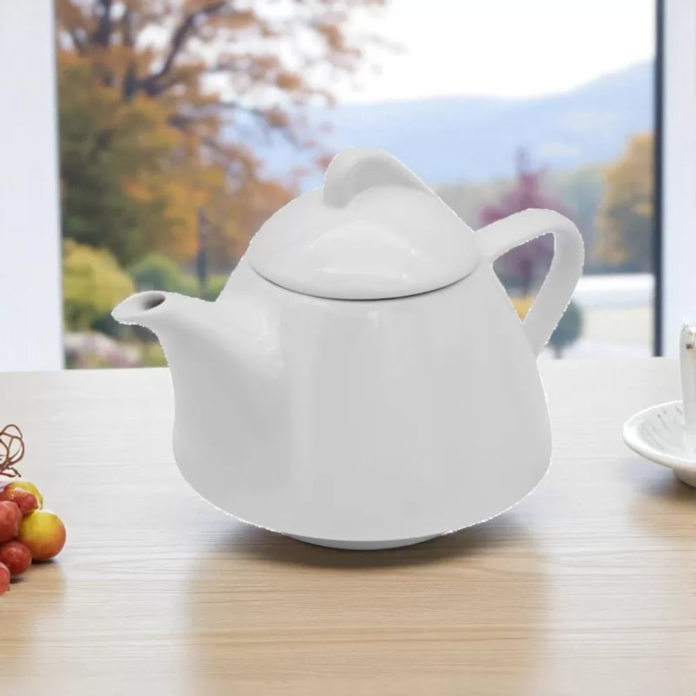 Dzbanek porcelanowy biały imbryk do zaparzania herbaty z Bella Fiore Tragar