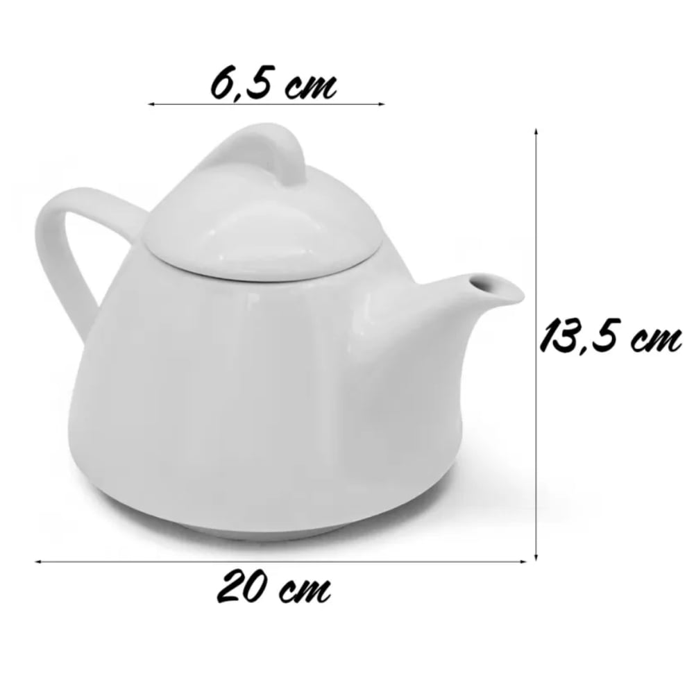 Dzbanek porcelanowy biały imbryk do zaparzania herbaty z Bella Fiore Tragar