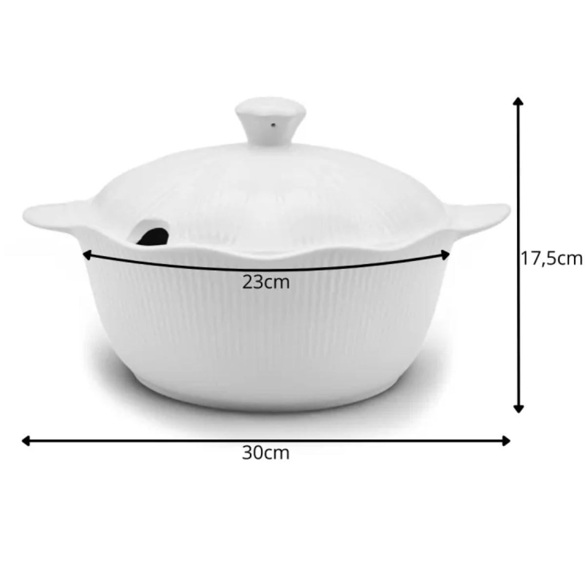 Waza porcelanowa z pokrywką biała do zup 2.4 L okrągła TRAGAR