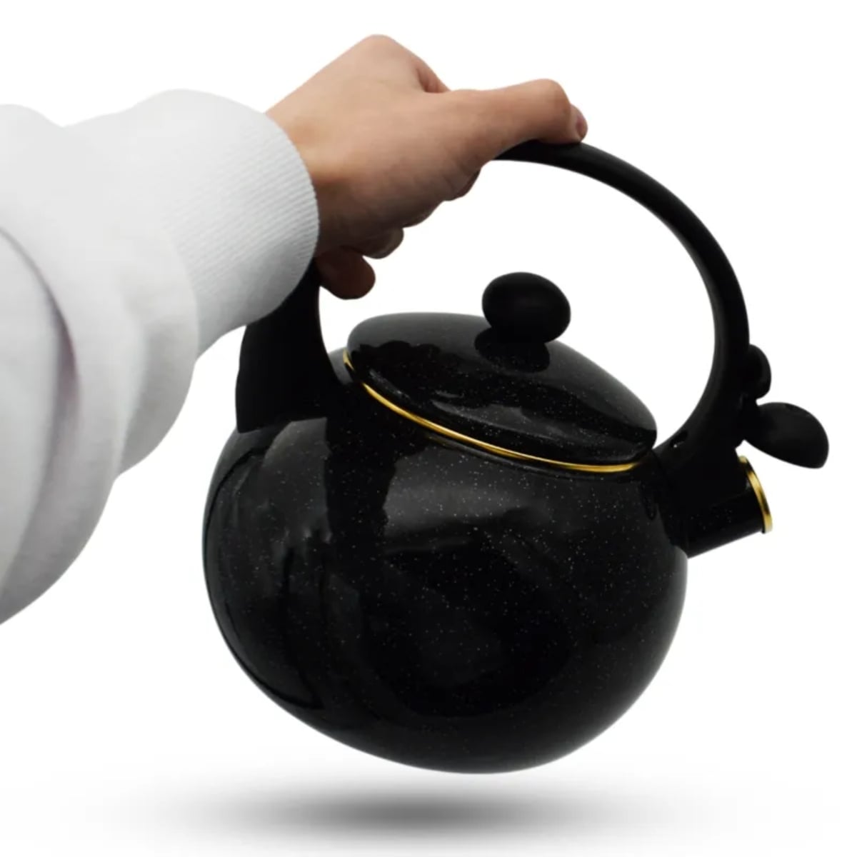 Czajnik tradycyjny z gwizdkiem emaliowany 2.2 L czarny sky Meyerhoff