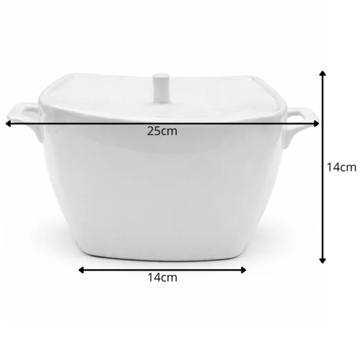 Waza porcelanowa z pokrywką biała do zup 2.7 L kwadratowa TRAGAR