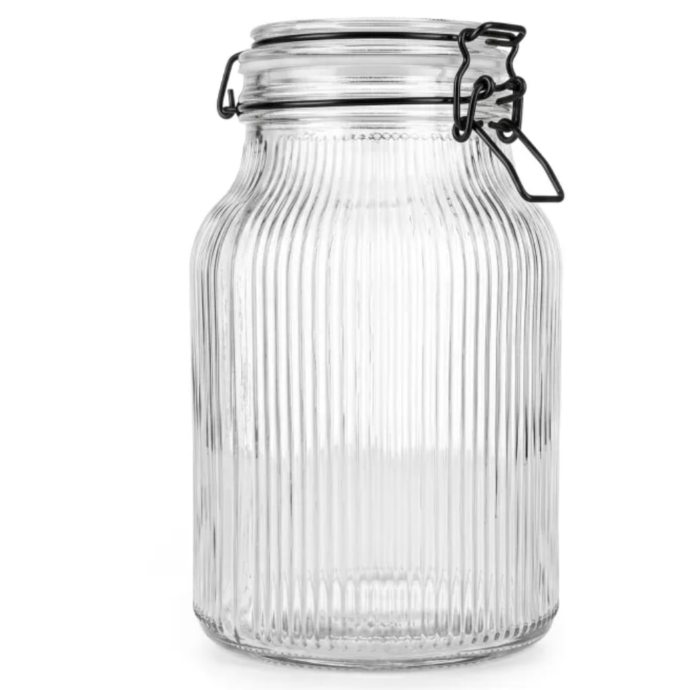 Słoik szklany ryflowany na przetwory 1700 ml hermetyczny z klamrą grawer Tragar