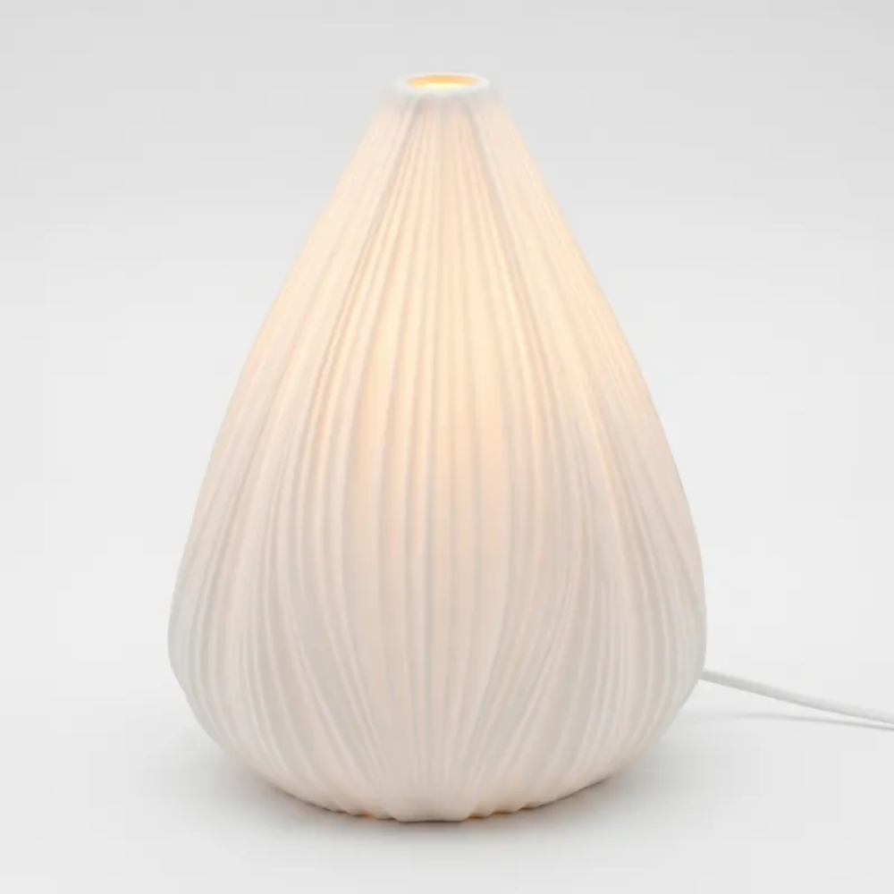 Lampka nocna ceramiczna 25CM porcelana ozdoba biała nowoczesna Tragar
