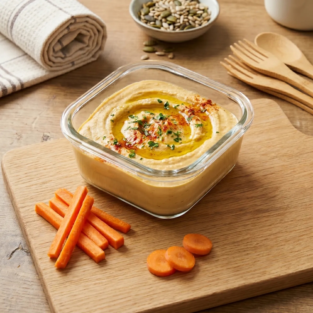Szklany pojemnik 450 ml na żywność jedzenie Altom Design Fresh pudełko z pokrywką lunchbox kwadratowy hermetyczny