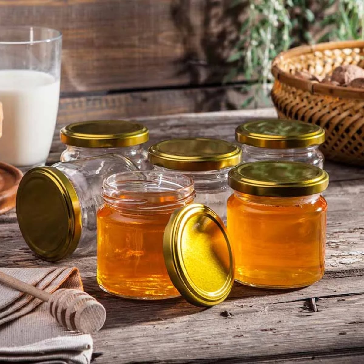 Słoiki szklane 200 ml na przetwory miód konfitury i dżemy typu twist z zakrętką komplet 6 szt Altom Design