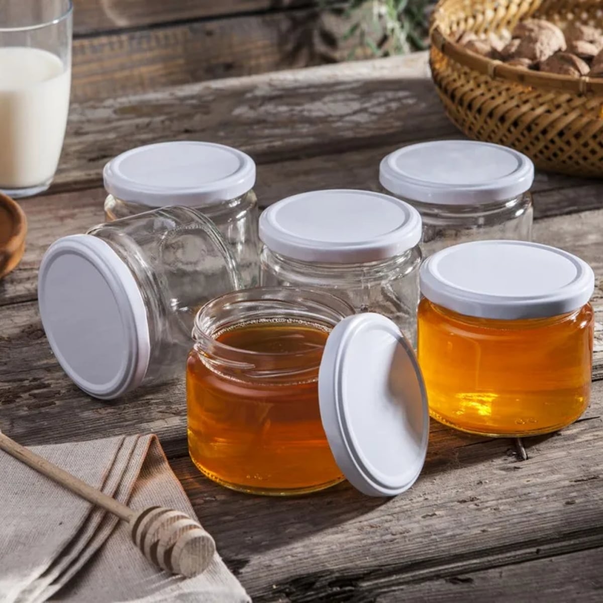 Słoiki szklane 235 ml na przetwory miód konfitury i dżemy typu twist z zakrętką komplet 6 szt Altom Design