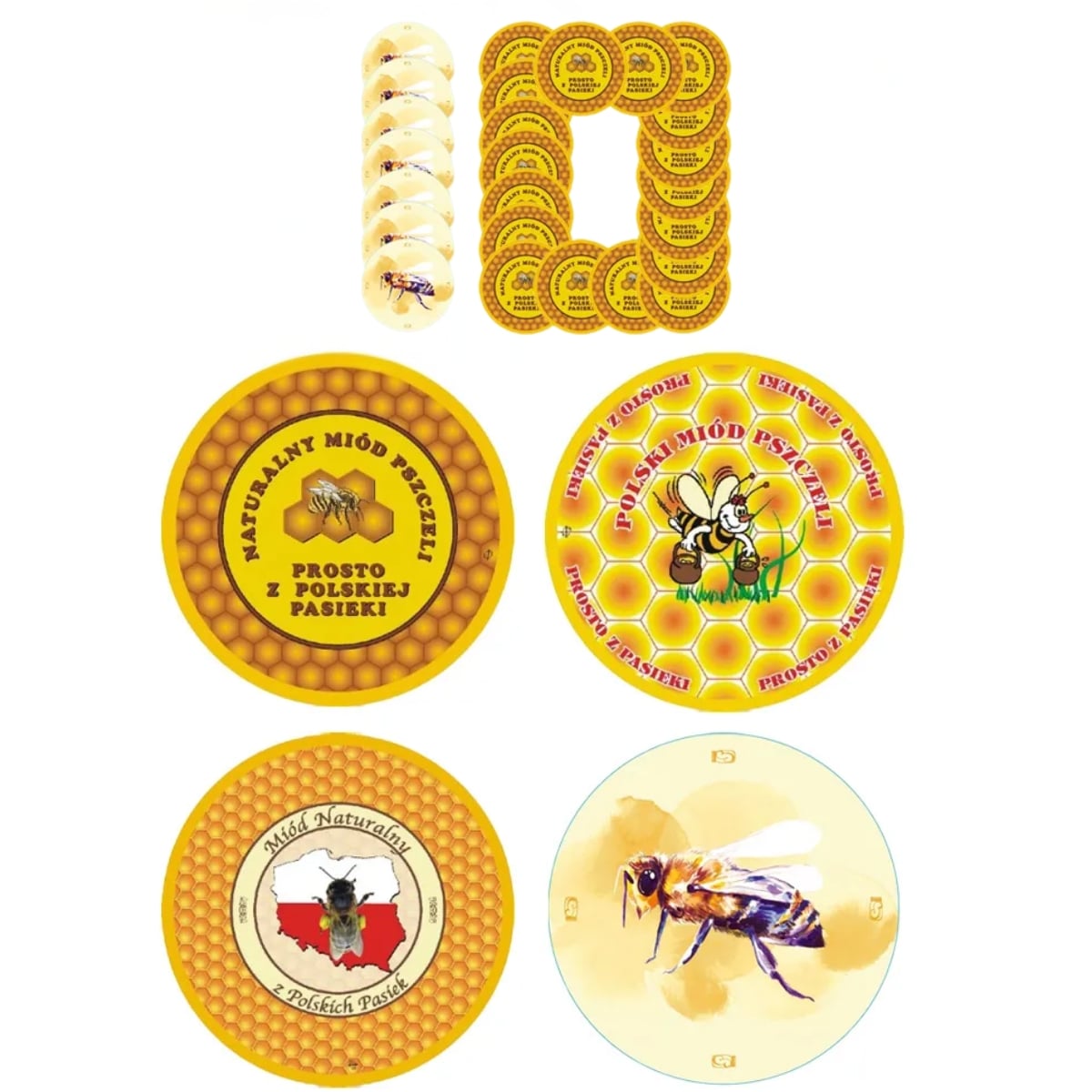 Zakrętki do słoików na przetwory 8,2 cm Miód zestaw 10 szt - 6-zaczepowe Altom Design