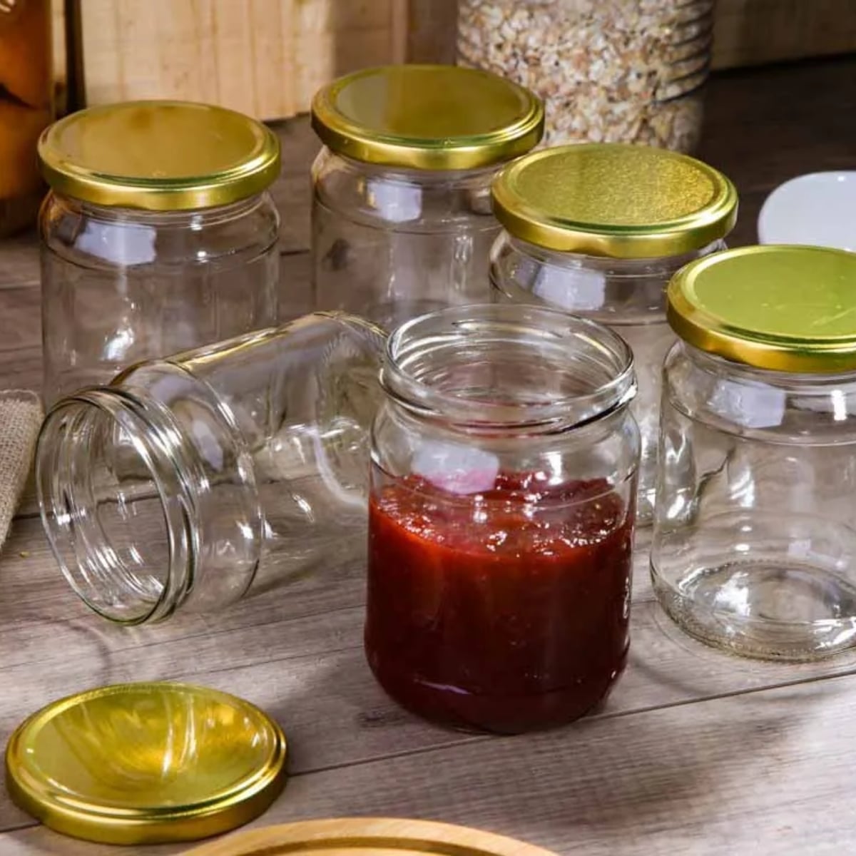 Słoiki szklane 520 ml na przetwory miód konfitury i dżemy typu twist z zakrętką komplet 6 szt Altom Design