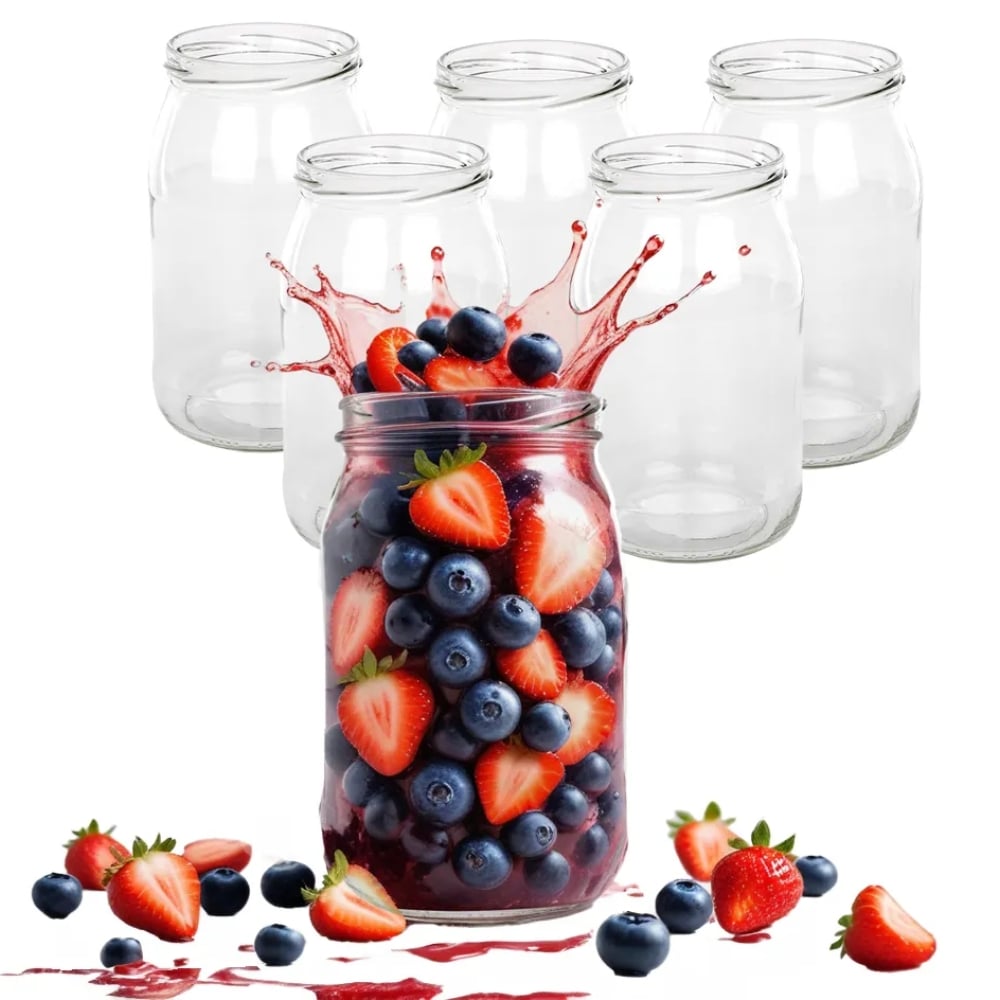 Słoiki szklane 900 ml na przetwory i kiszone ogórki zestaw 6 szt Altom Design