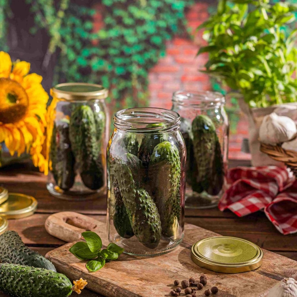 Słoiki szklane 900 ml na przetwory i kiszone ogórki zestaw 6 szt Altom Design