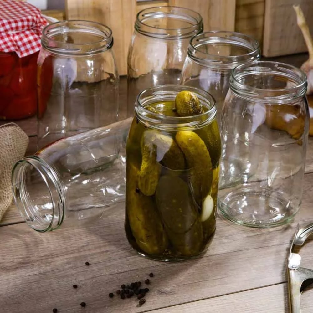 Słoiki szklane 900 ml na przetwory i kiszone ogórki zestaw 6 szt Altom Design