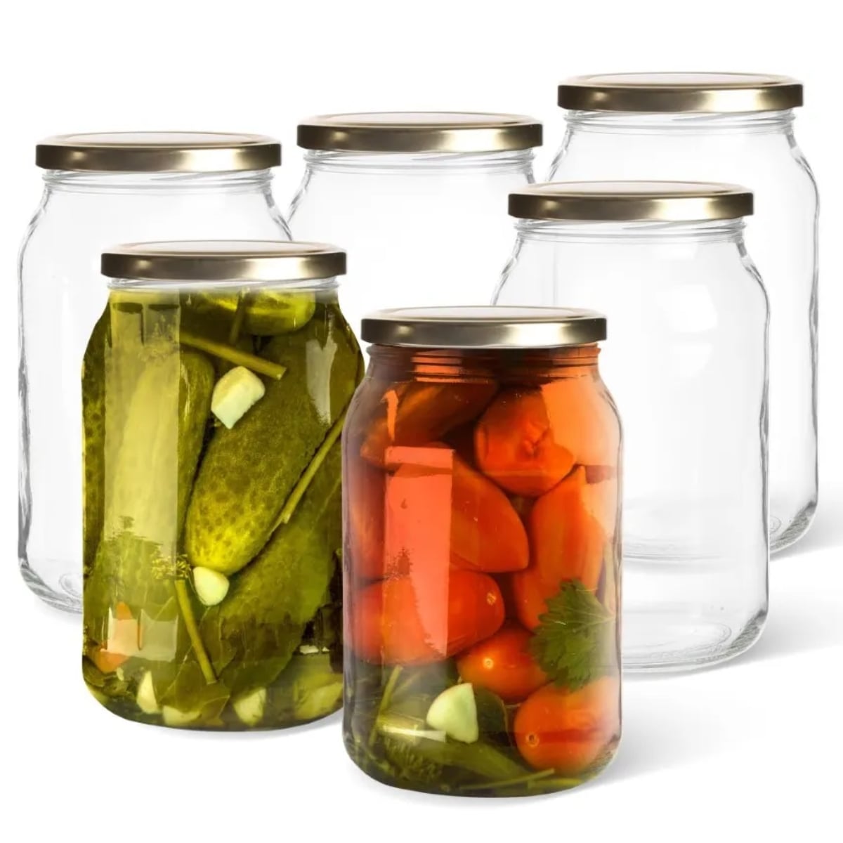Słoiki szklane 900 ml na miód konfitury i kiszone ogórki z zakrętką typu twist komplet 6 szt Altom Design