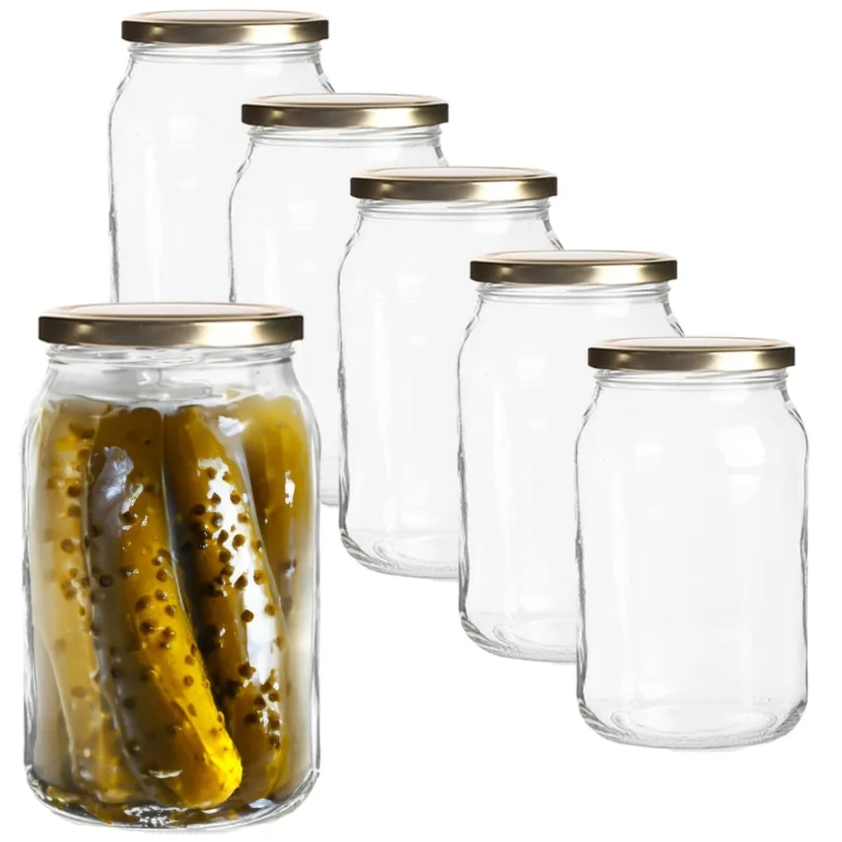 Słoiki szklane 900 ml na miód konfitury i kiszone ogórki z zakrętką typu twist komplet 6 szt Altom Design