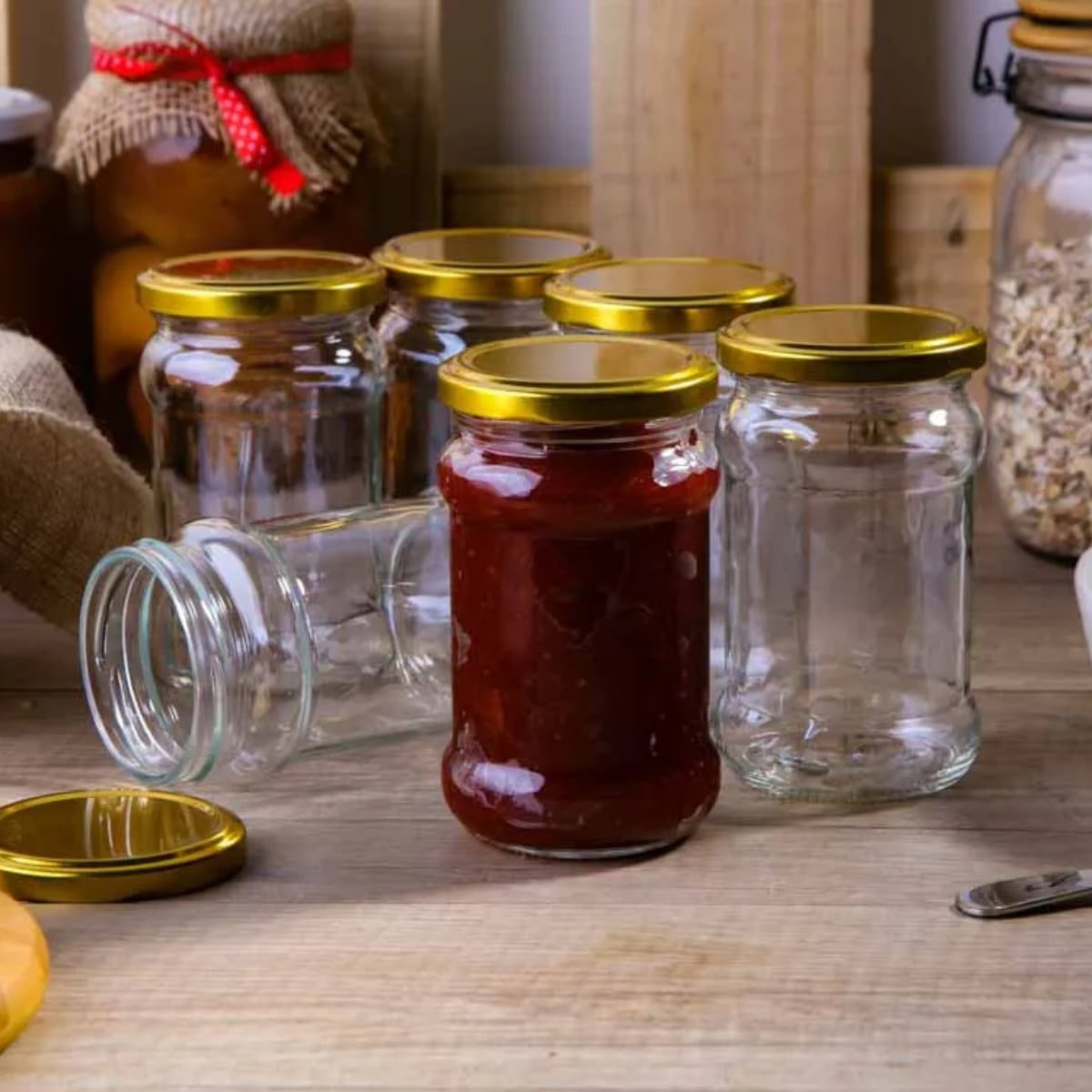 Słoiki szklane 315 ml na przetwory miód konfitury i dżemy typu twist z zakrętką komplet 6 szt Altom Design