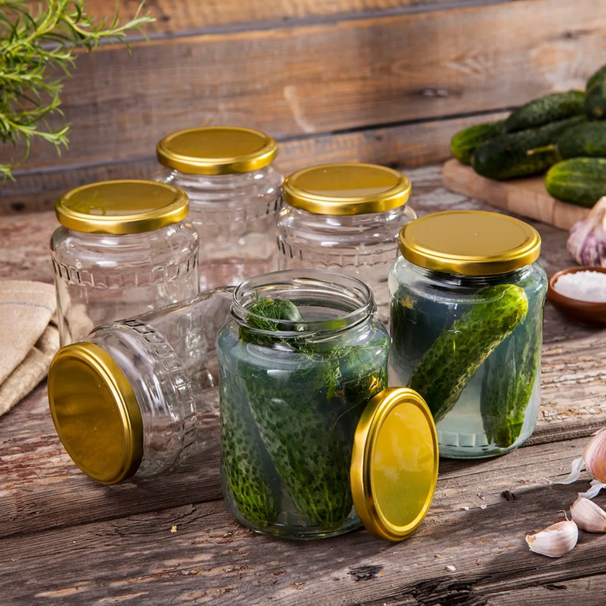 Słoiki szklane 720 ml na przetwory miód konfitury i dżemy typu twist z zakrętką komplet 6 szt Altom Design