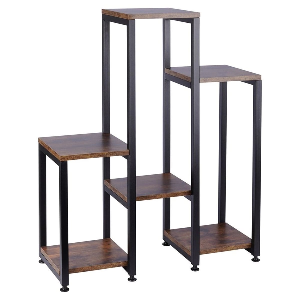 Kwietnik metalowy 80 cm czarny 6-poziomowy stojak na kwiaty i dekoracje Vilde