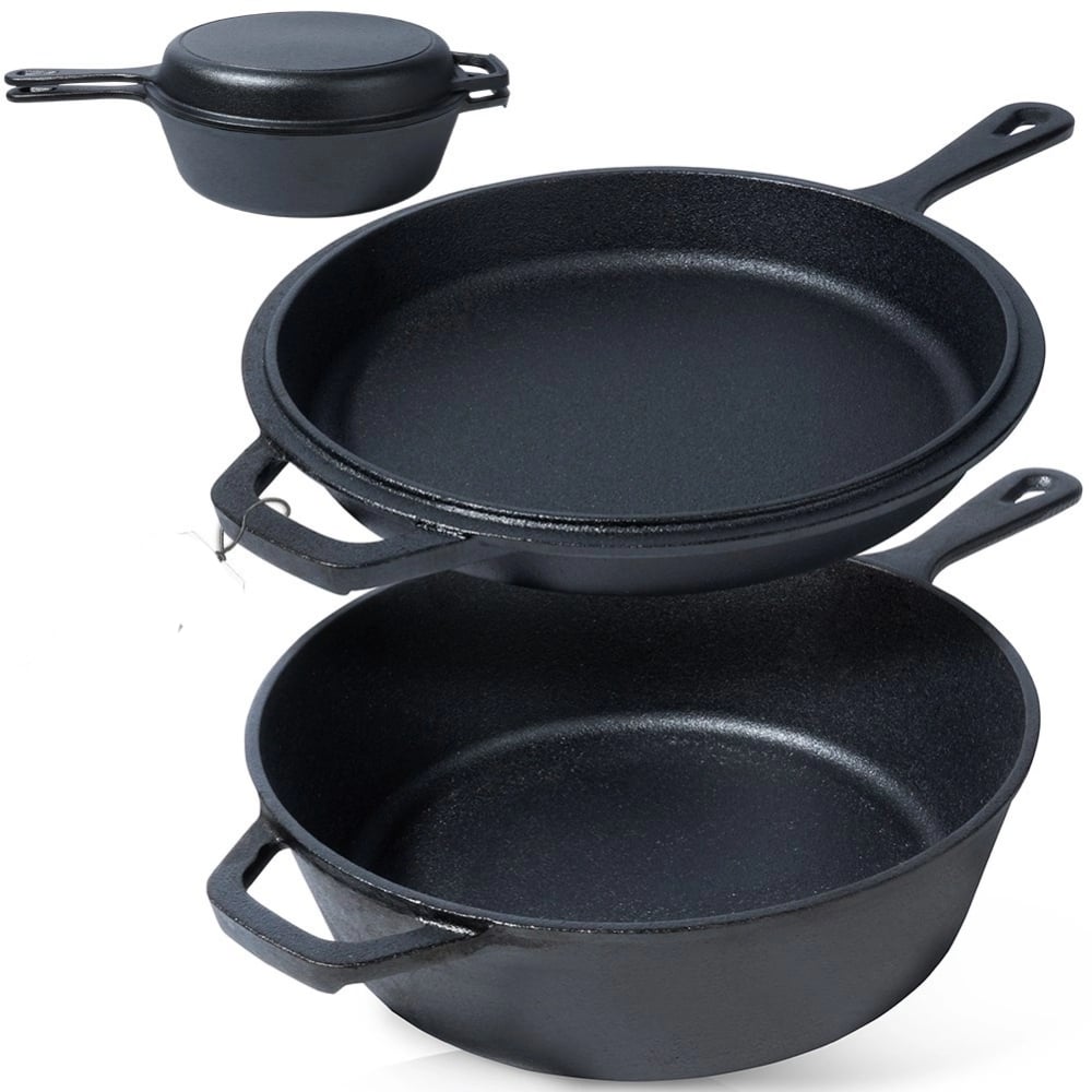 Zestaw żeliwny garnek 3.5L z patelnia 24cm z linii CAST LINE indukcje gaz ognisko Vilde