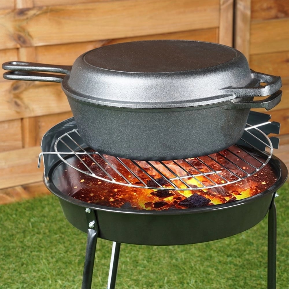 Zestaw żeliwny garnek 3.5L z patelnia 24cm z linii CAST LINE indukcje gaz ognisko Vilde