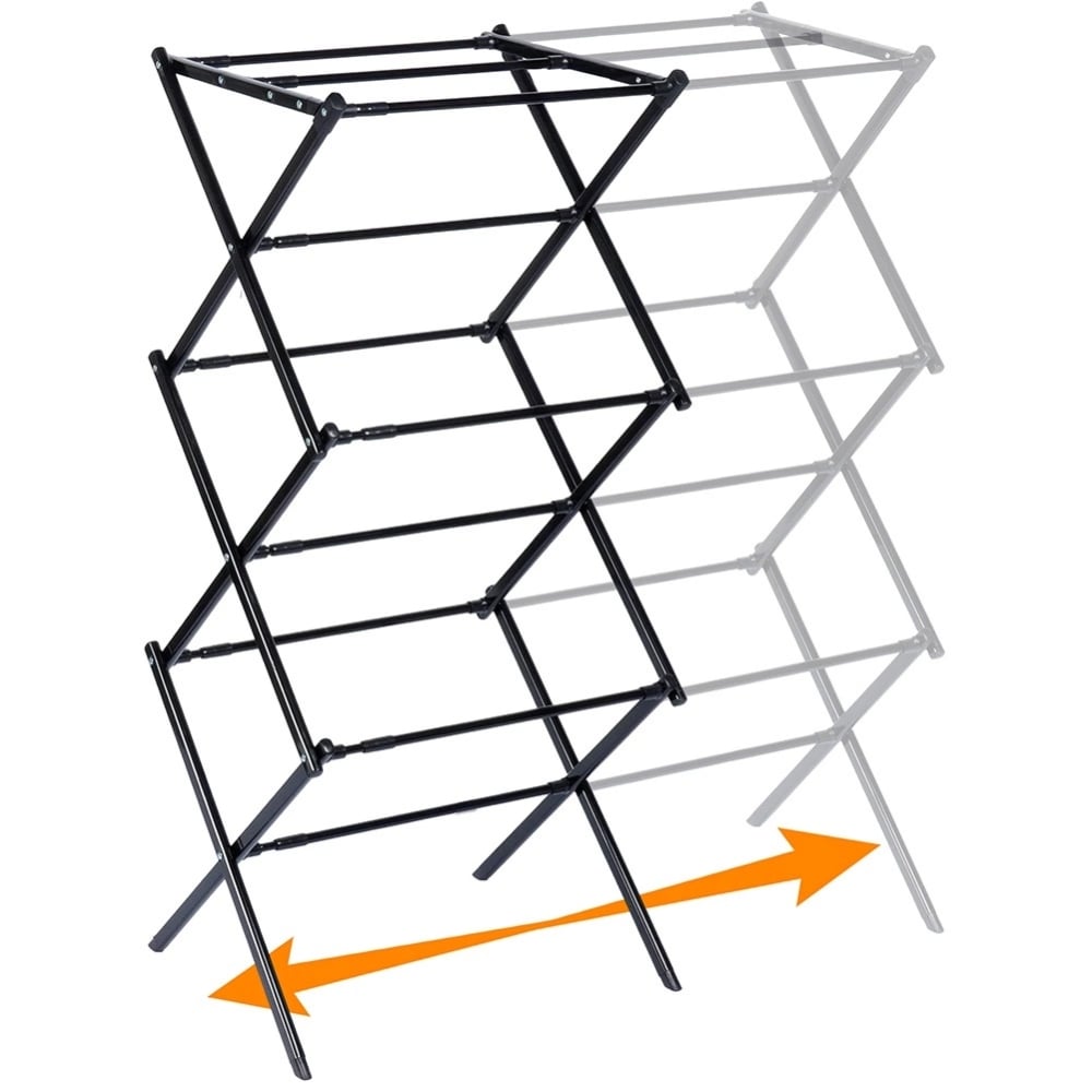 Suszarka na pranie metalowa czarna pionowa rozsuwana 47-78x94 cm Vilde