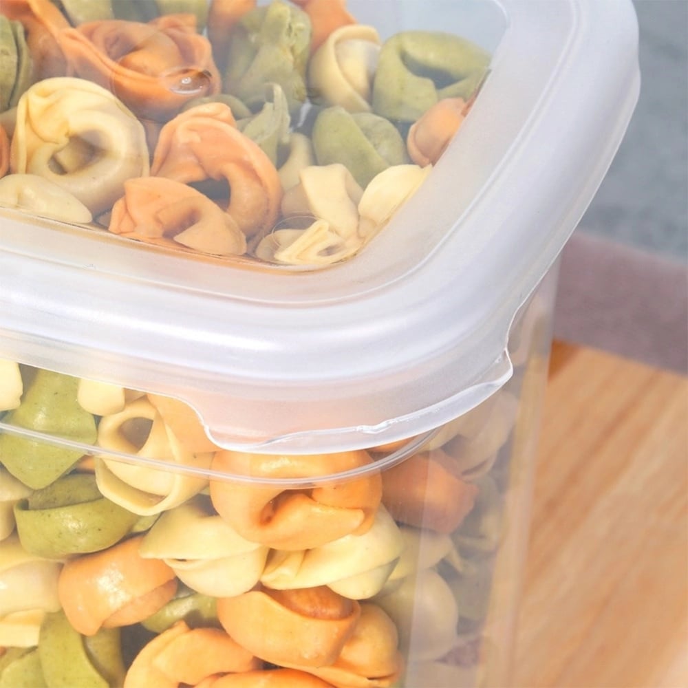 Pojemnik kuchenny z pokrywką na produkty sypkie wysoki biały 1L Vilde