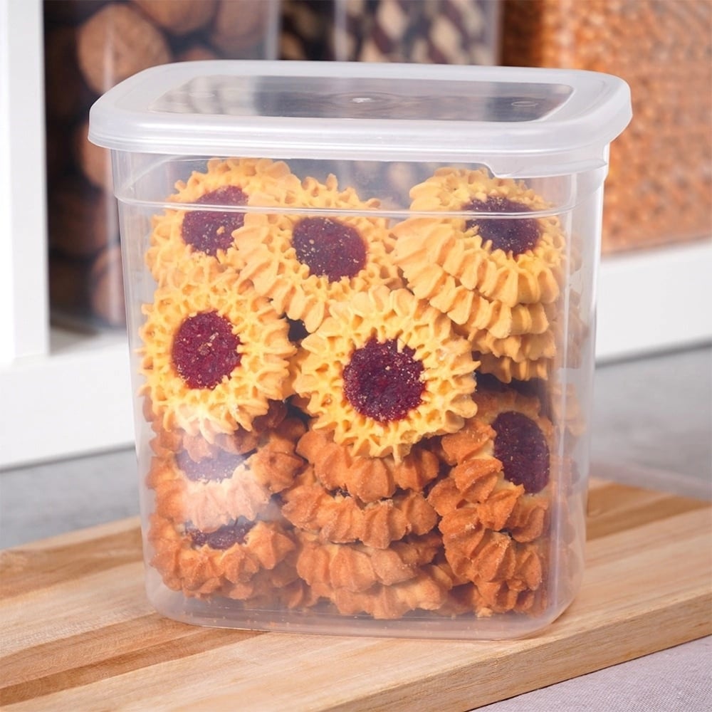 Pojemnik kuchenny z pokrywką na produkty sypkie wysoki szary 1,85L Vilde