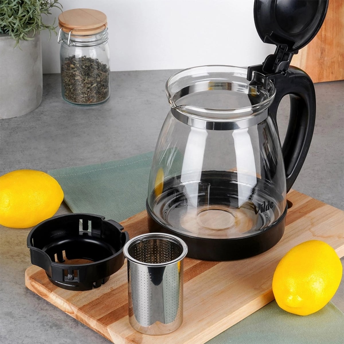 Dzbanek z zaparzaczem do herbaty i naparów ziołowych 2000 ml żaroodporny Vilde