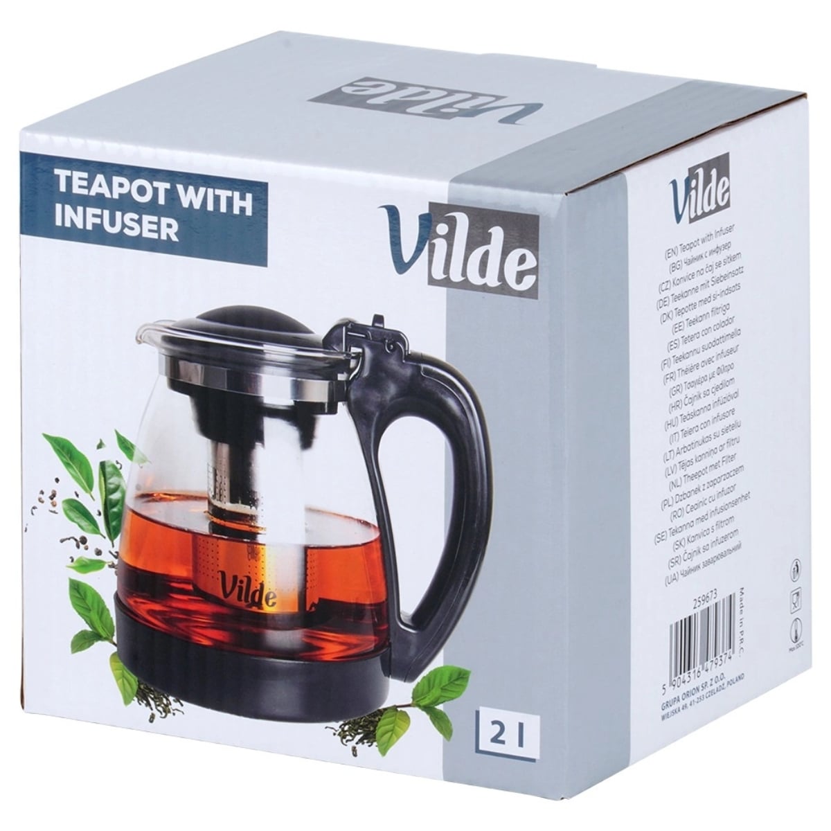 Dzbanek z zaparzaczem do herbaty i naparów ziołowych 2000 ml żaroodporny Vilde