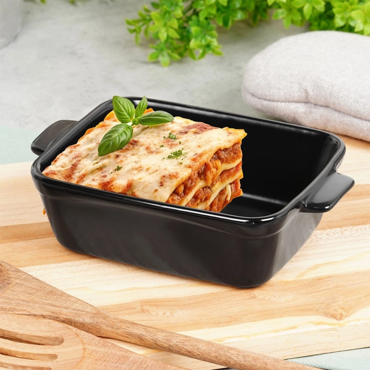 Naczynie do zapiekania ceramiczne 16x11x4.5cm 350 ml czarne Orion